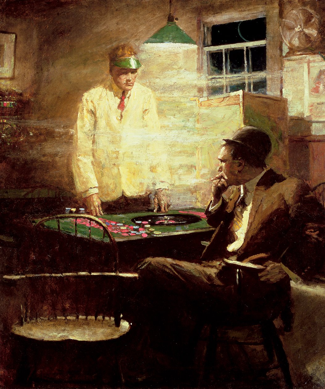 A szerencsejátékos (olaj, vászon) alkotó: Harvey T. Dunn