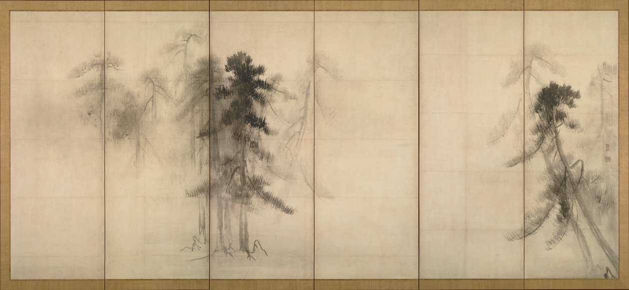 Fenyőfák alkotó: Hasegawa Tohaku