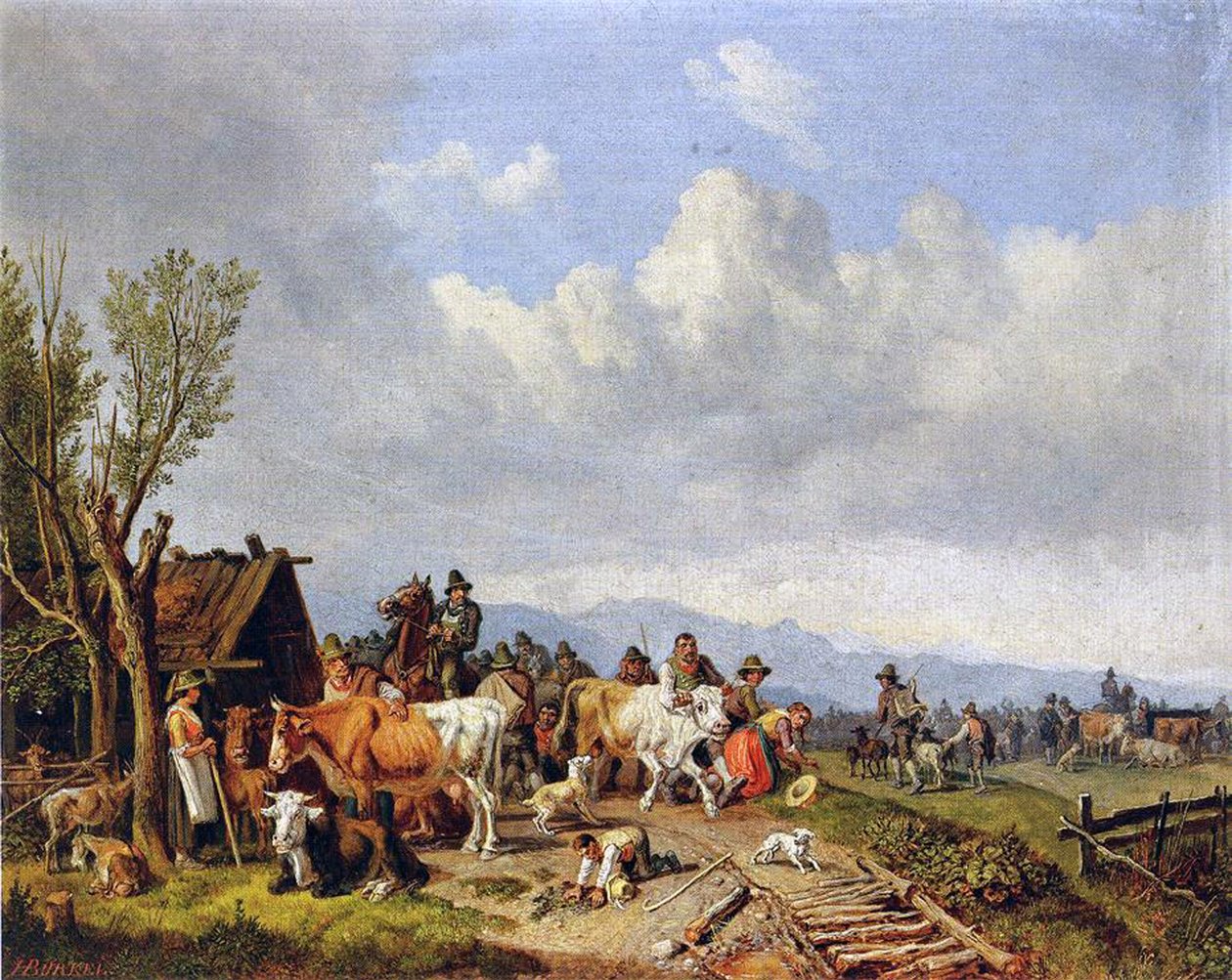 A marhapiac, 1866 körül alkotó: Heinrich Burkel