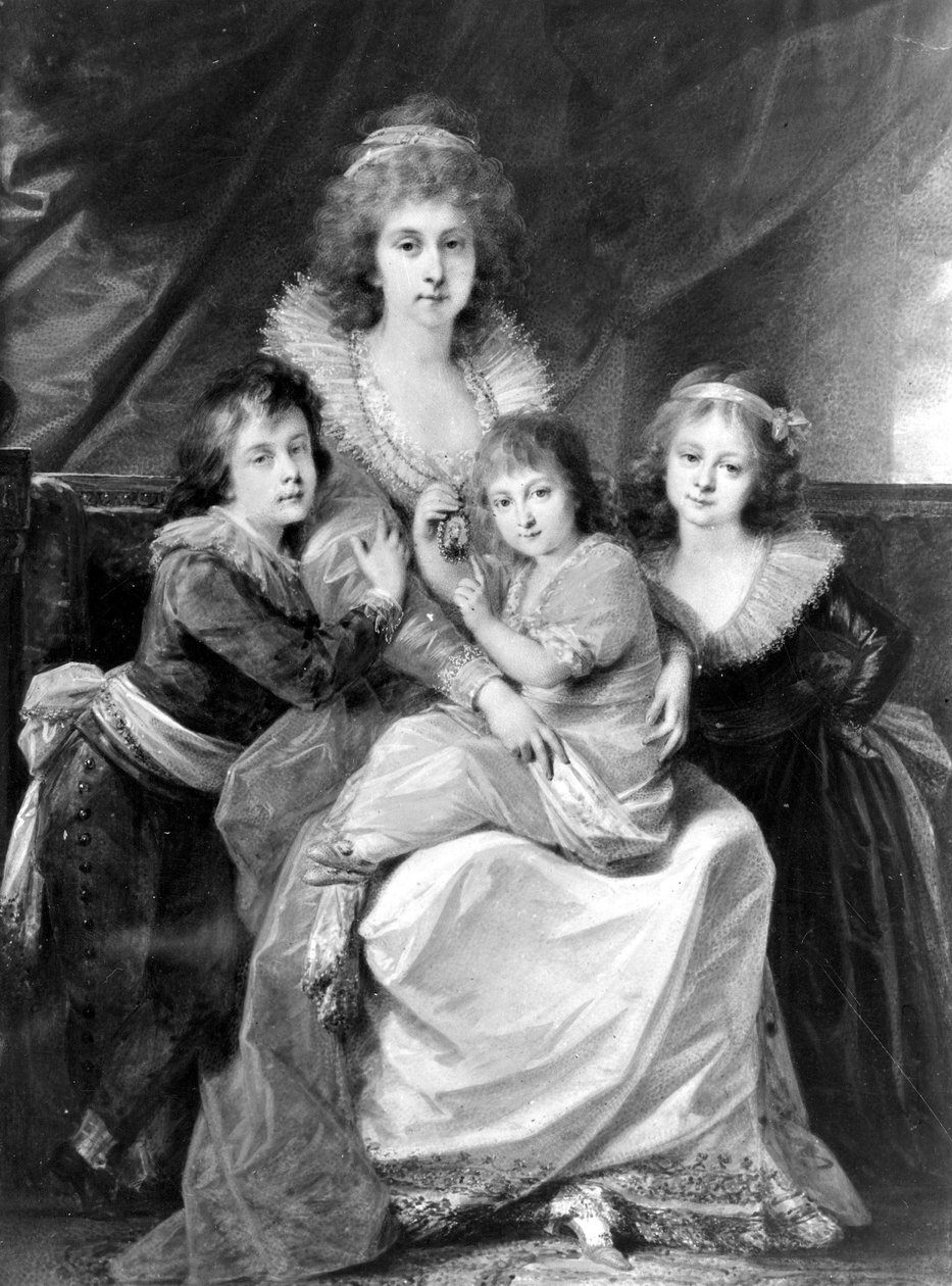 Szczęsna (Józefina Amalia) Potocka arcképe gyermekekkel alkotó: Heinrich Füger