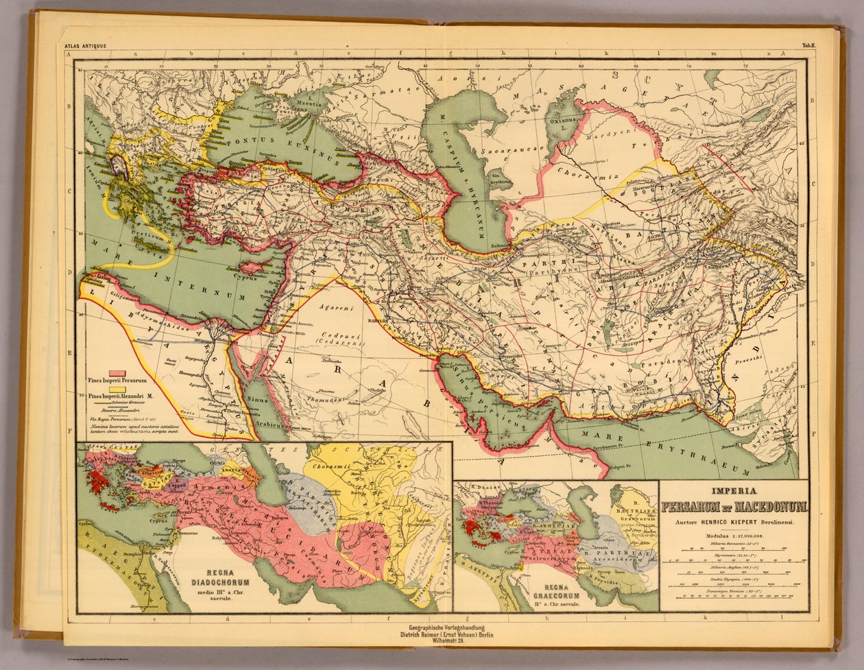 A perzsák és a macedónok birodalmai. alkotó: Heinrich Kiepert