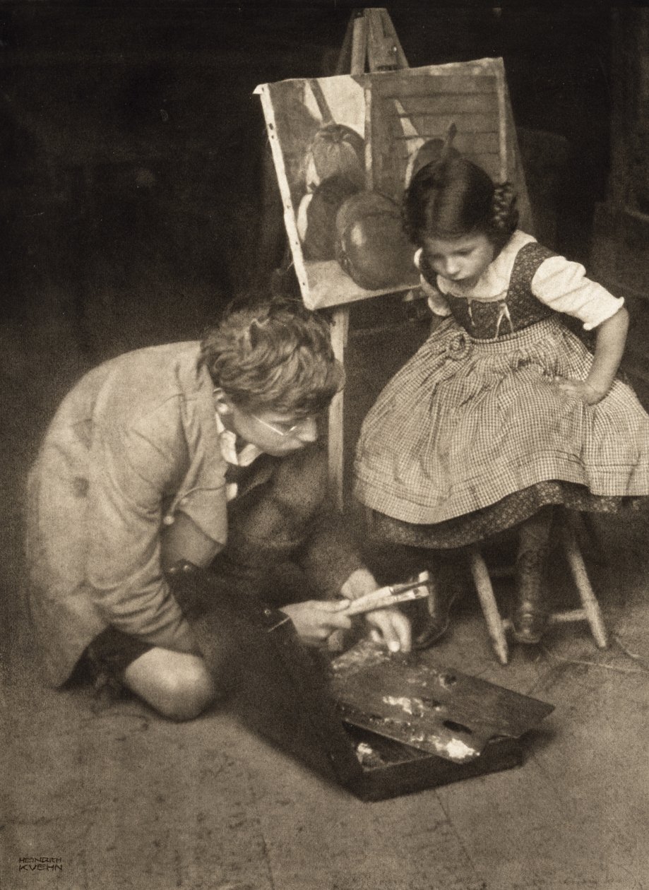 Walter és Lotte a festőállványon, 1909 (gumi-bikromát nyomat) alkotó: Heinrich Kuhn