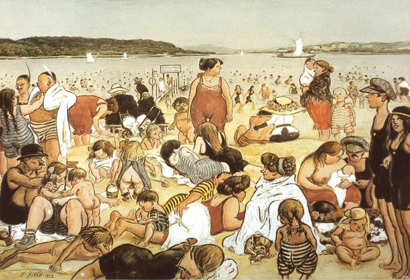 Berlini tengerparti élet 1912 alkotó: Heinrich Zille
