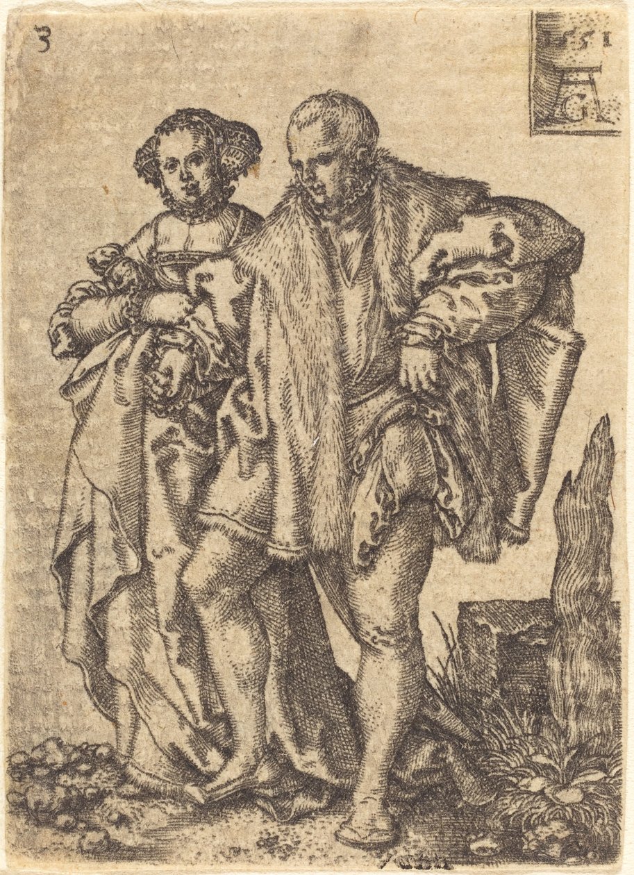 Táncoló pár, 1551. alkotó: Heinrich Aldegrever
