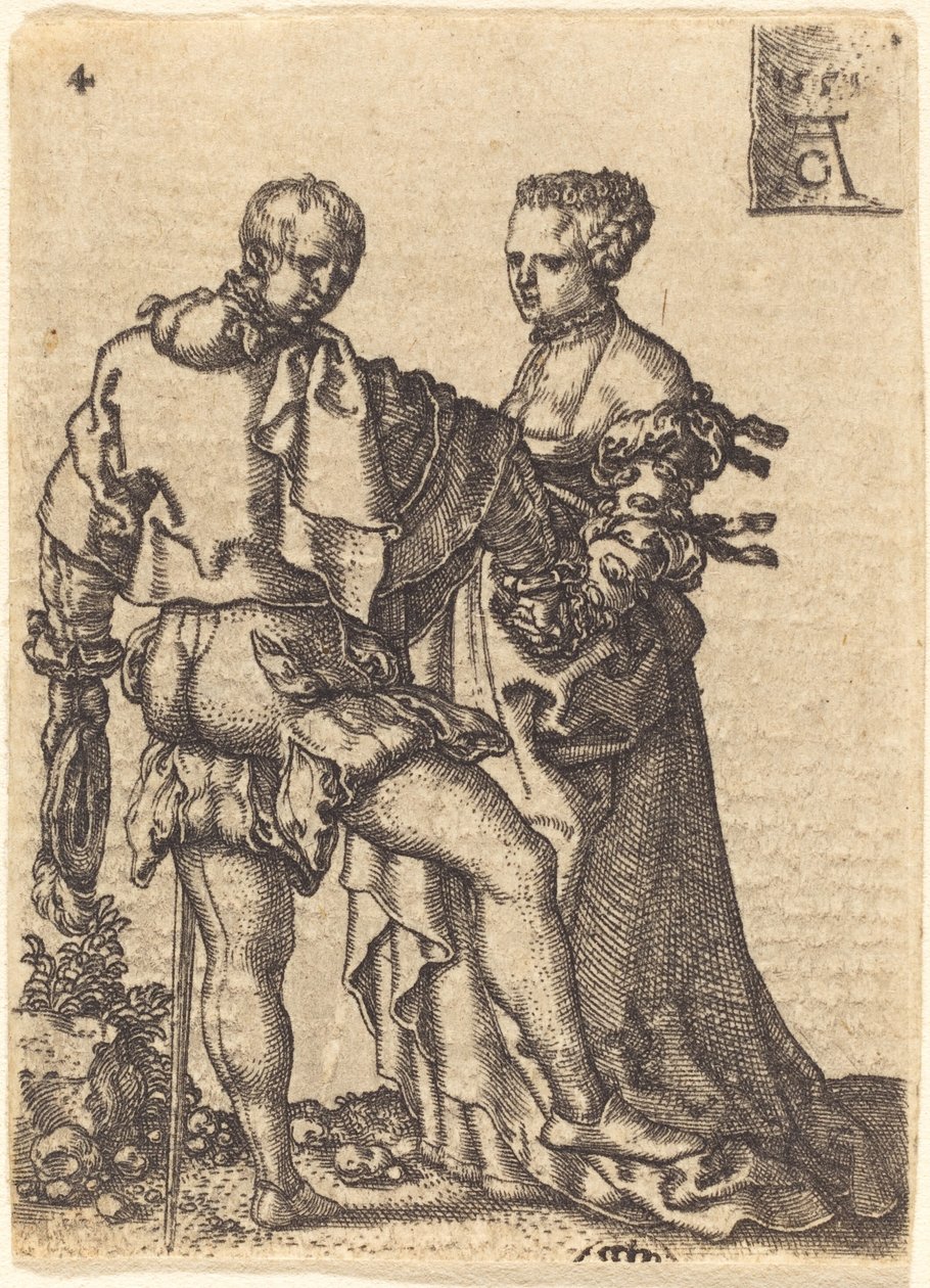 Táncoló pár, 1551. alkotó: Heinrich Aldegrever