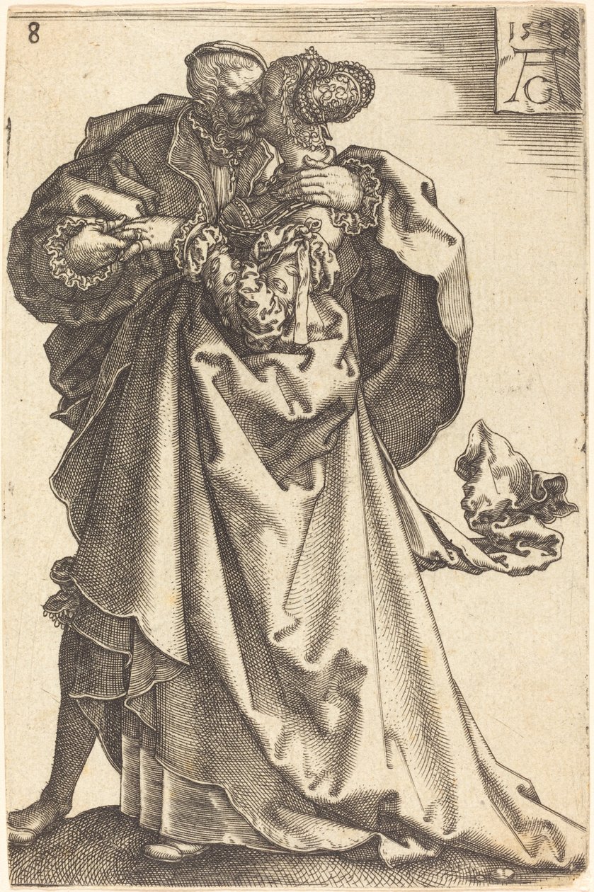 Nagy esküvői táncosok, 1538. alkotó: Heinrich Aldegrever