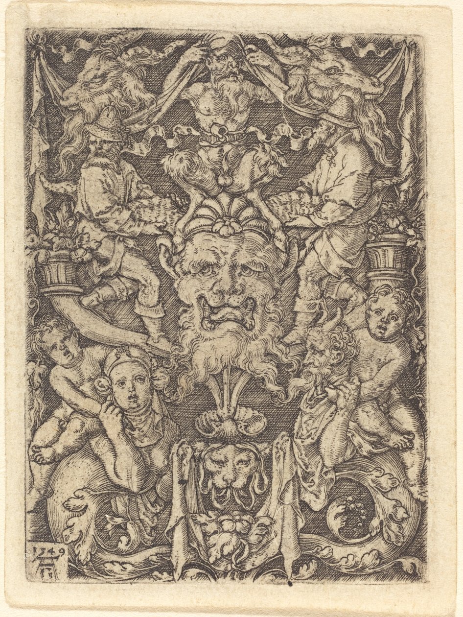 Dísz maszkkal alkotó: Heinrich Aldegrever
