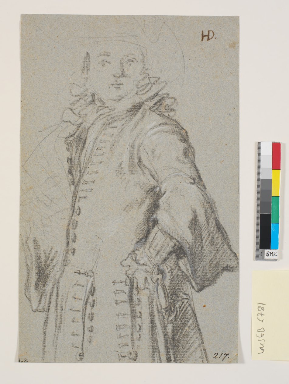 Tanulmány férfiportréhoz, 3/4 figura alkotó: Heinrich Dittmers