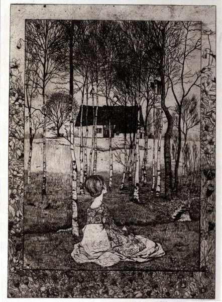 tavasz (rézkarc) alkotó: Heinrich Vogeler