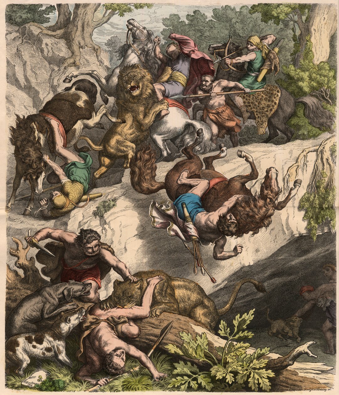 Karthágóiak: Oroszlánvadászat, 1866 alkotó: Heinrich Leutemann