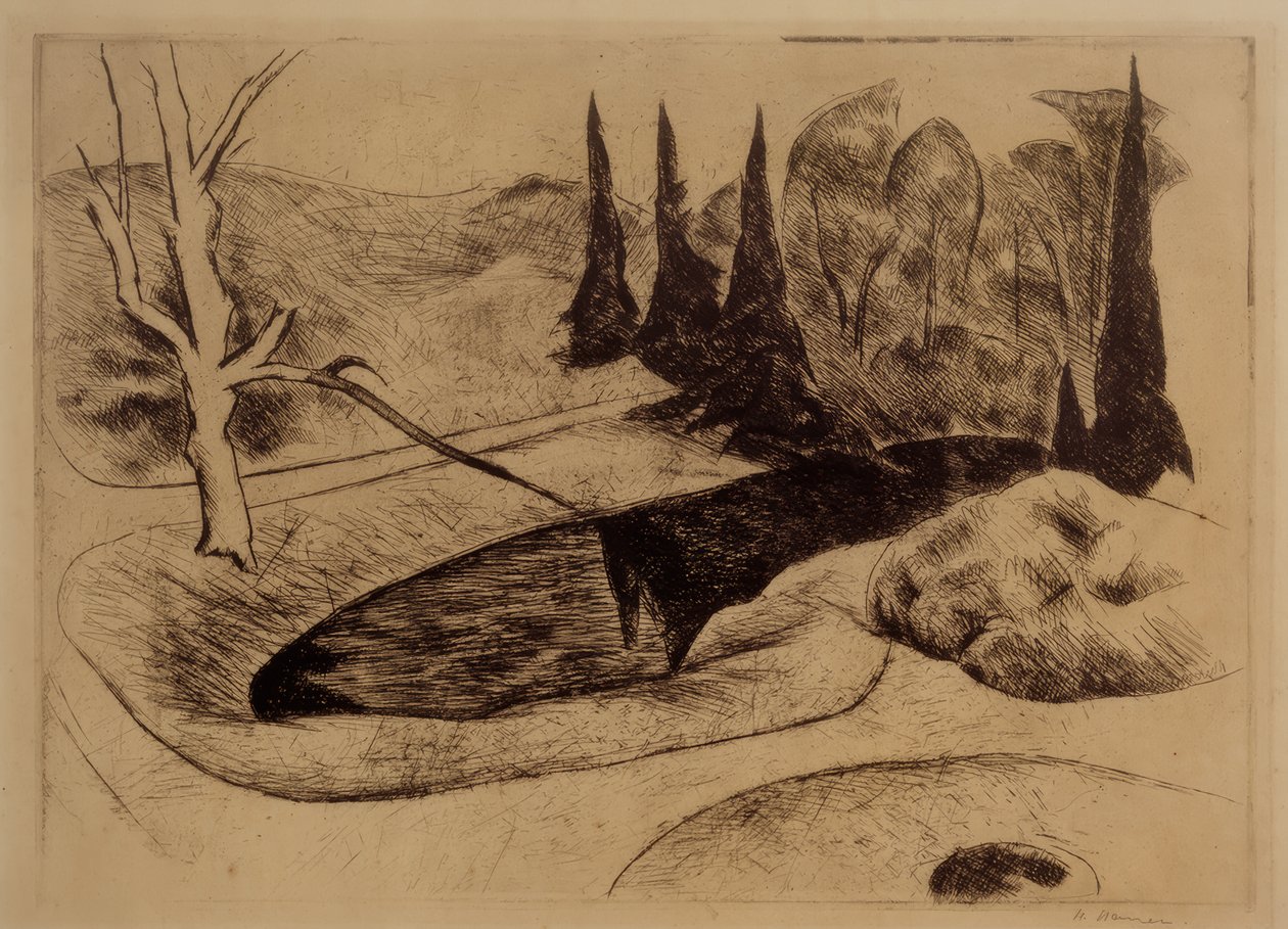 Park Dilbornban, 1914 alkotó: Heinrich Nauen