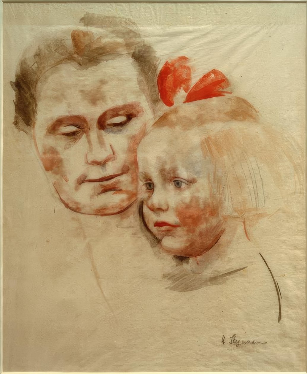 Anya gyermekével (Anna és Käte Werner) alkotó: Heinrich Stegemann