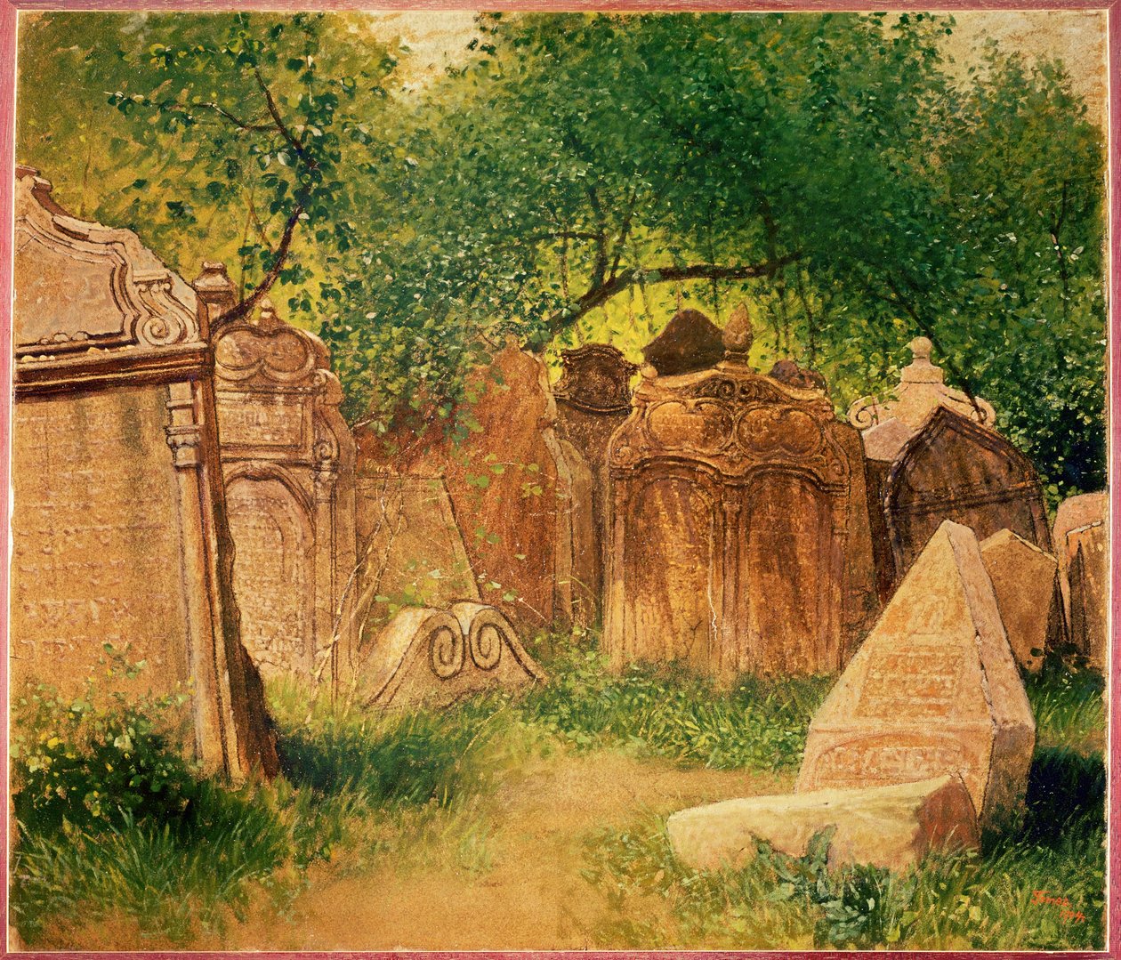 Zsidó temető Prágában ... (olaj, vászon) alkotó: Heinrich Tomec