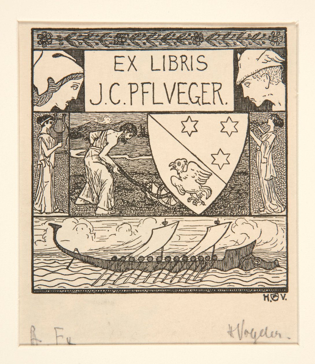 Könyvtábla: J.C. Pflueger alkotó: Heinrich Vogeler