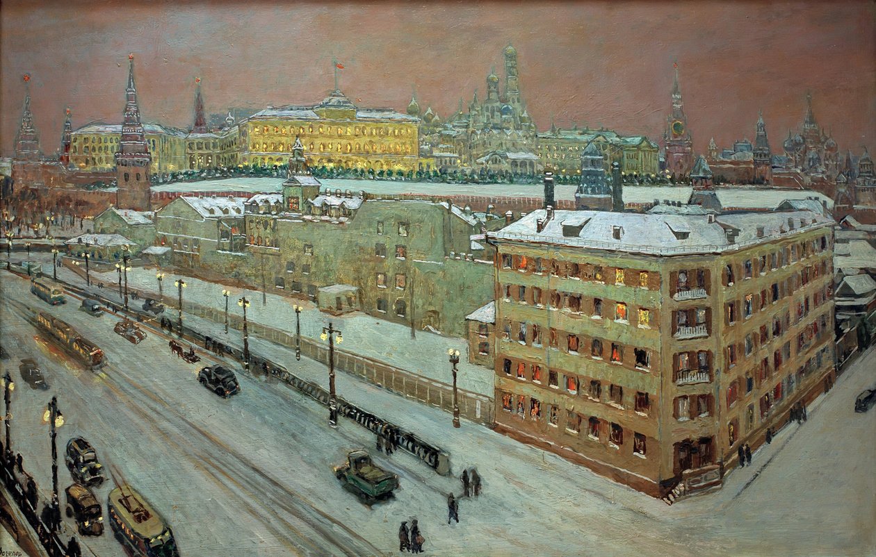 Moszkva éjjel, 1939. alkotó: Heinrich Vogeler