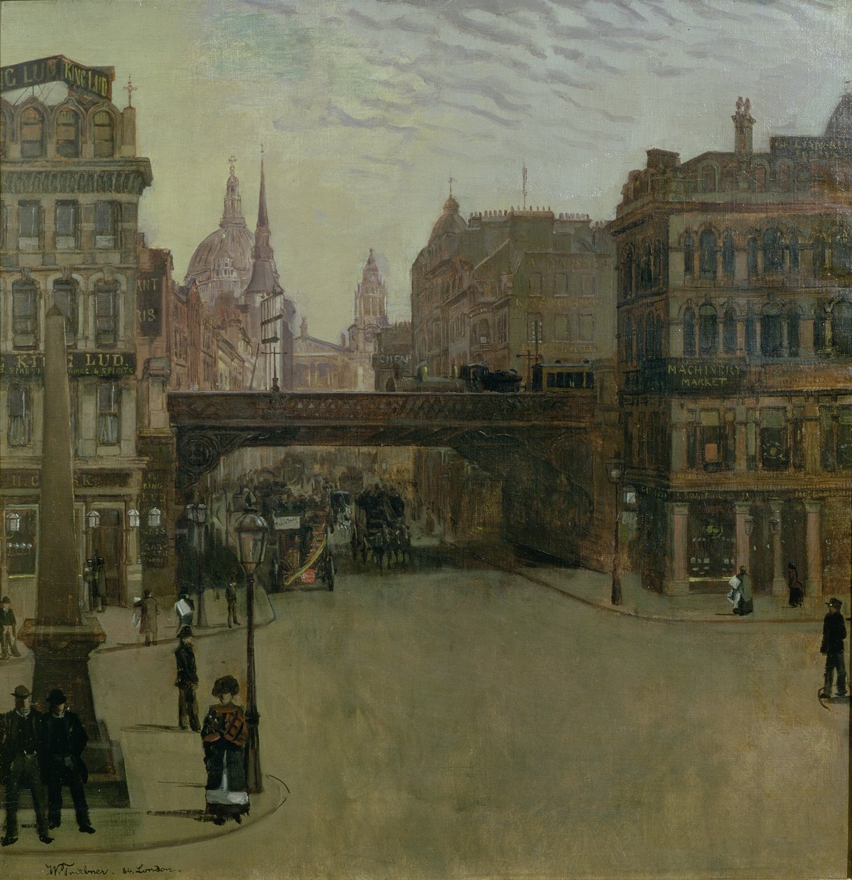 Ludgate Hill, 1884 alkotó: Heinrich Wilhelm Truebner