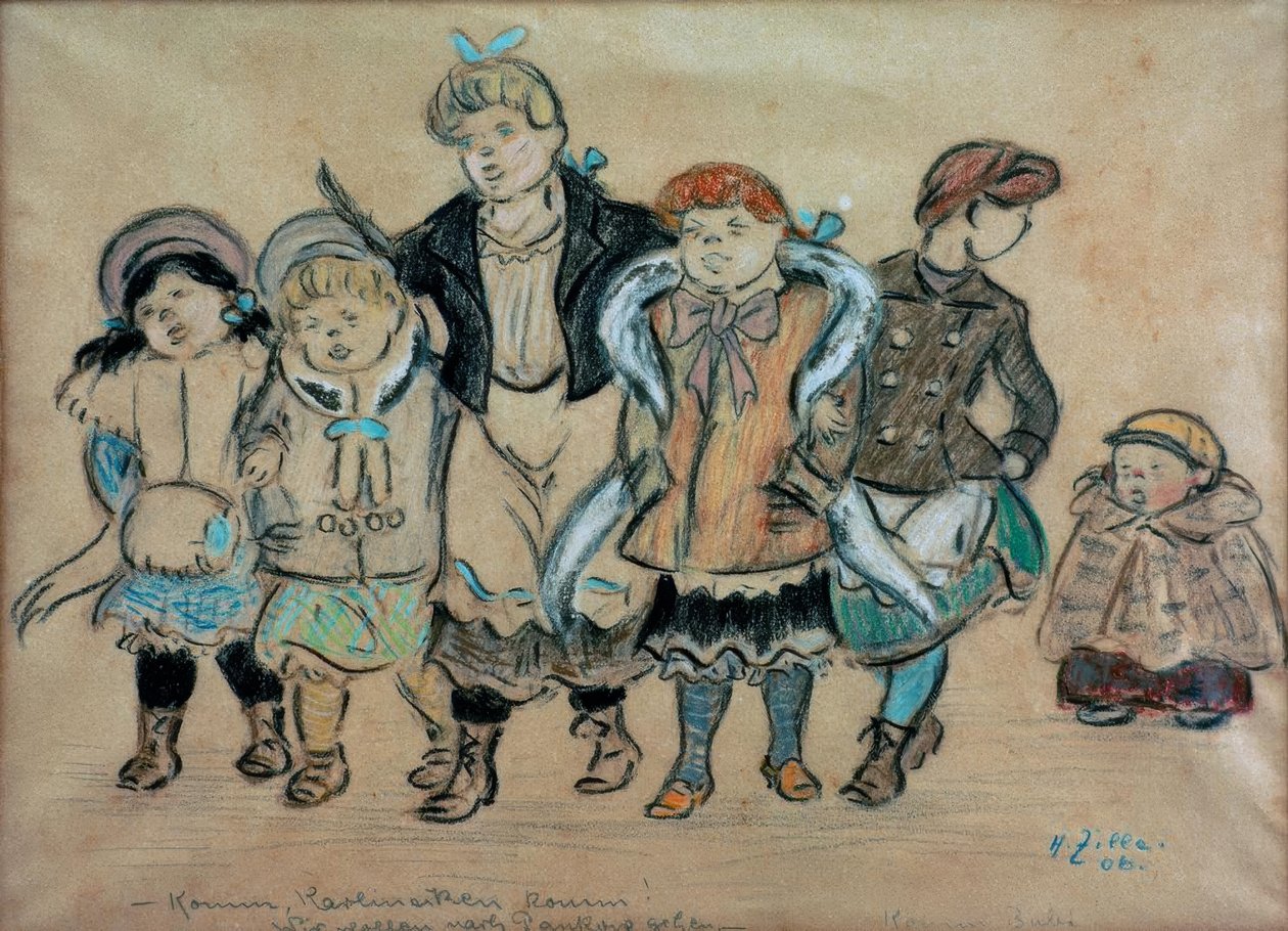 Éneklő lányok / Gyertek, Karlincken gyertek! Gyerünk fiú! alkotó: Heinrich Zille