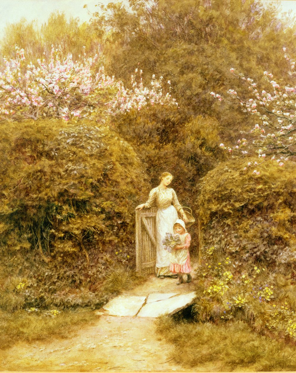 A házikó kapujában alkotó: Helen Allingham