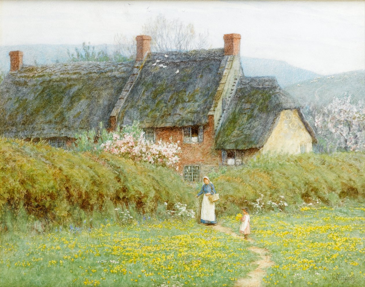 Buttercups, Bridport közelében, Dorset (wc papíron) alkotó: Helen Allingham