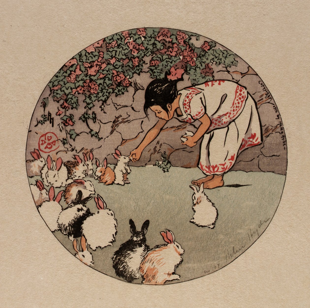 A nyuszik etetése alkotó: Helen Hyde