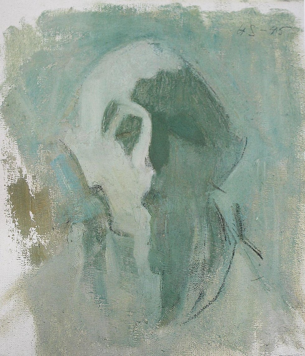 Önarckép, fény és árnyék Angol: Zöld önarckép fény és árnyékok alkotó: Helene Schjerfbeck