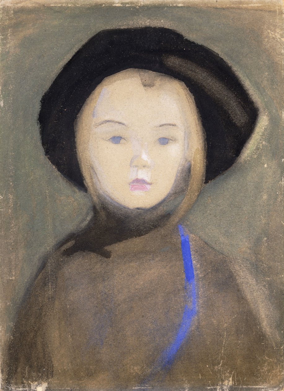 Lány kék szalaggal alkotó: Helene Schjerfbeck