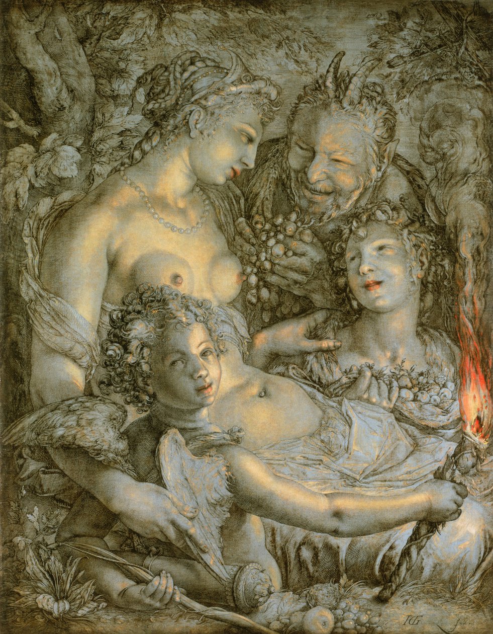 Ceres és Liber nélkül a Vénusz megfagyna (Ceres és Bacchus nélkül a Vénusz megfagyna) alkotó: Hendrik Goltzius