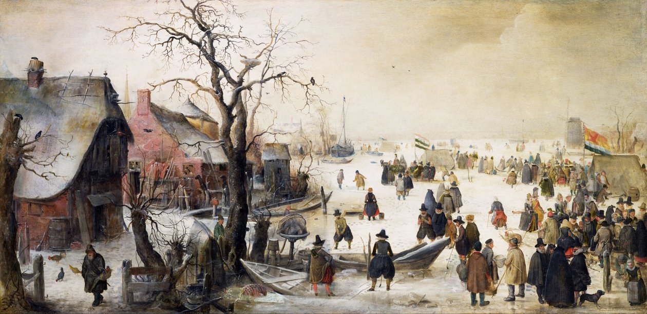 Téli jelenet a csatornán alkotó: Hendrick Avercamp