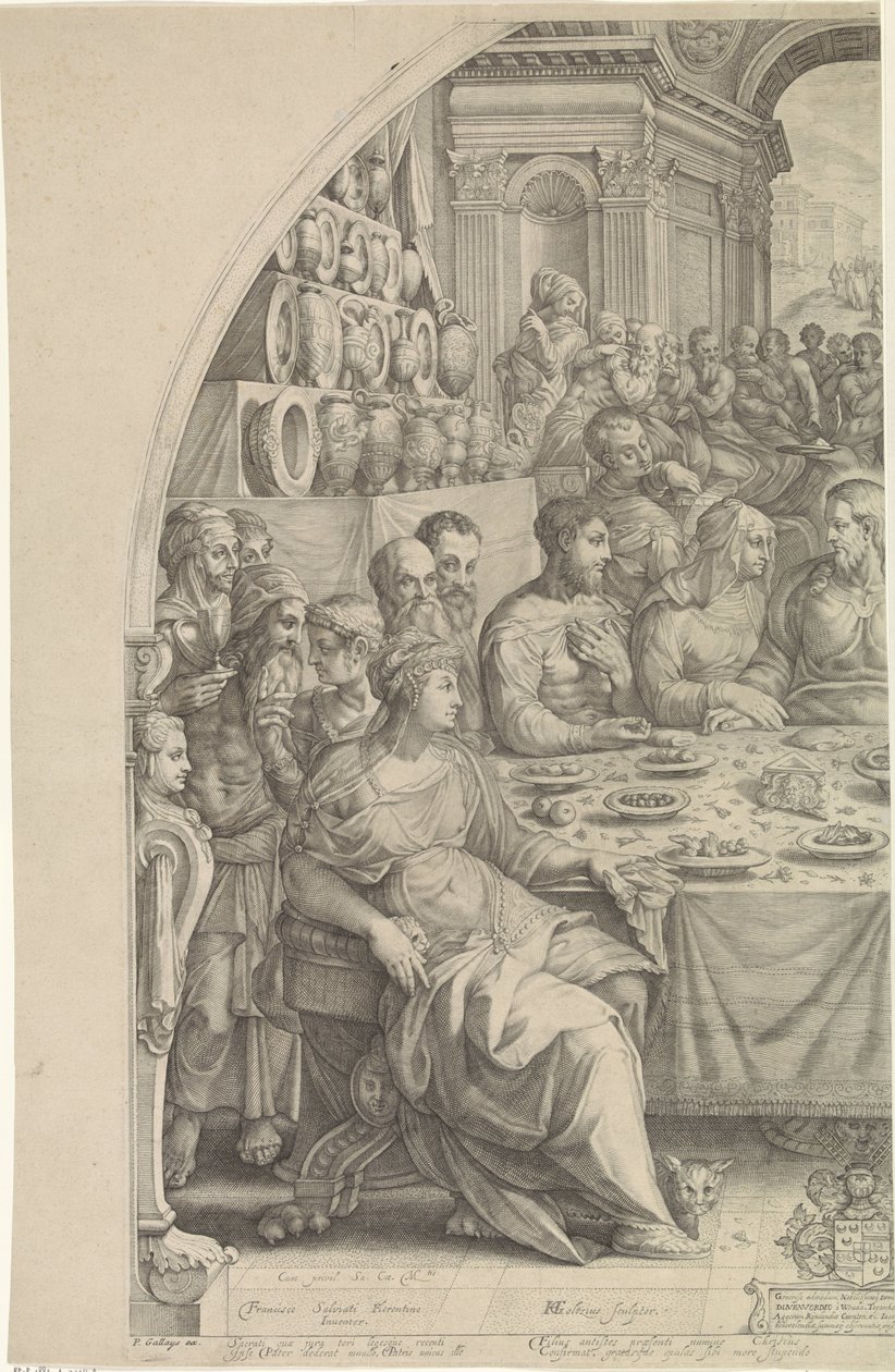 Esküvő Kánában, oldal maradt alkotó: Hendrick Goltzius