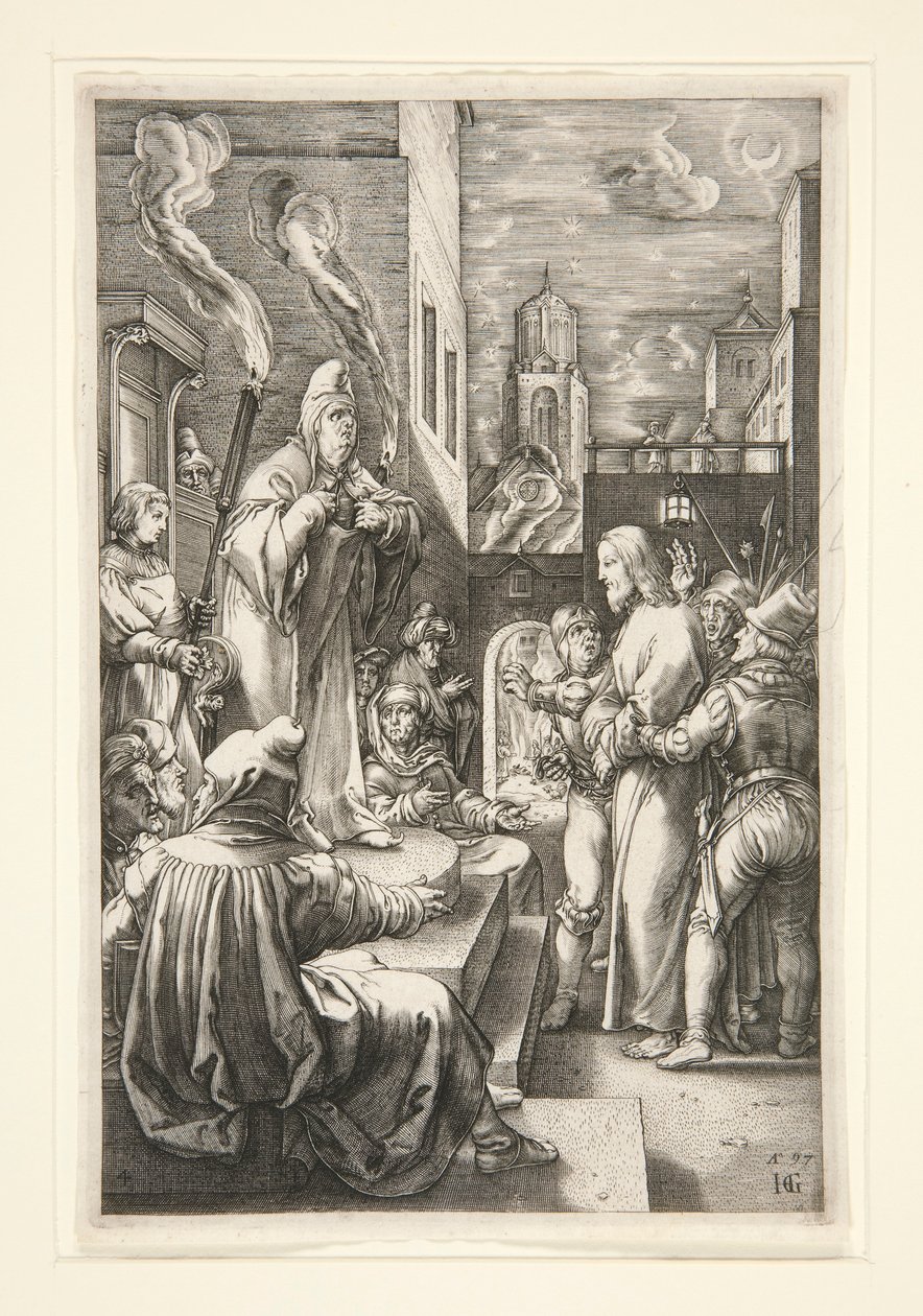 Krisztus Kaifás előtt alkotó: Hendrick Goltzius