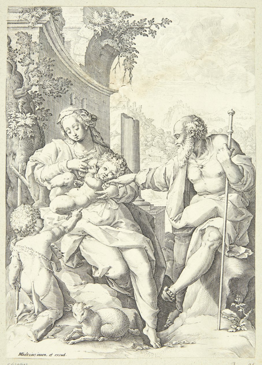 A Szent Család a kis Jánossal alkotó: Hendrick Goltzius