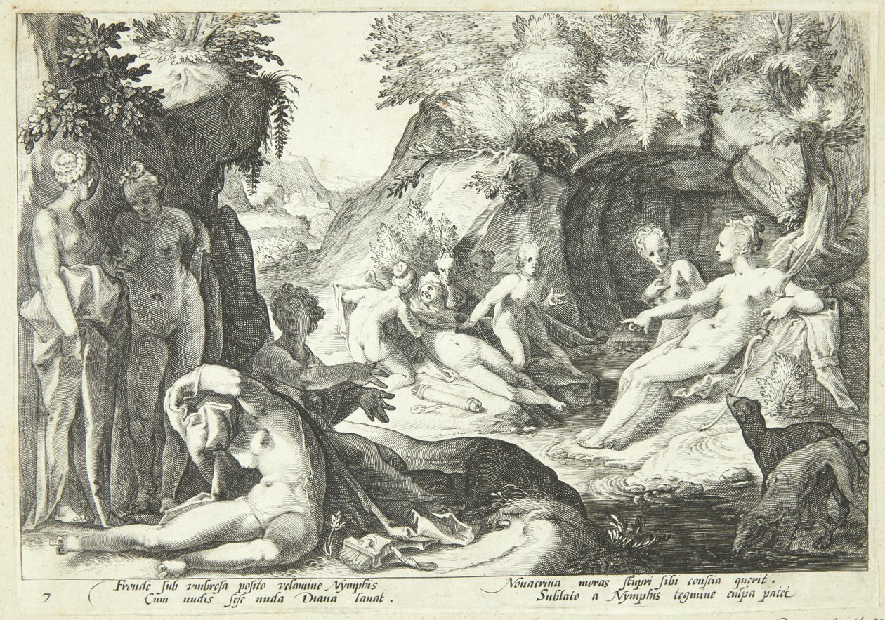 Diana felfedezi Kallisto terhességét alkotó: Hendrick Goltzius