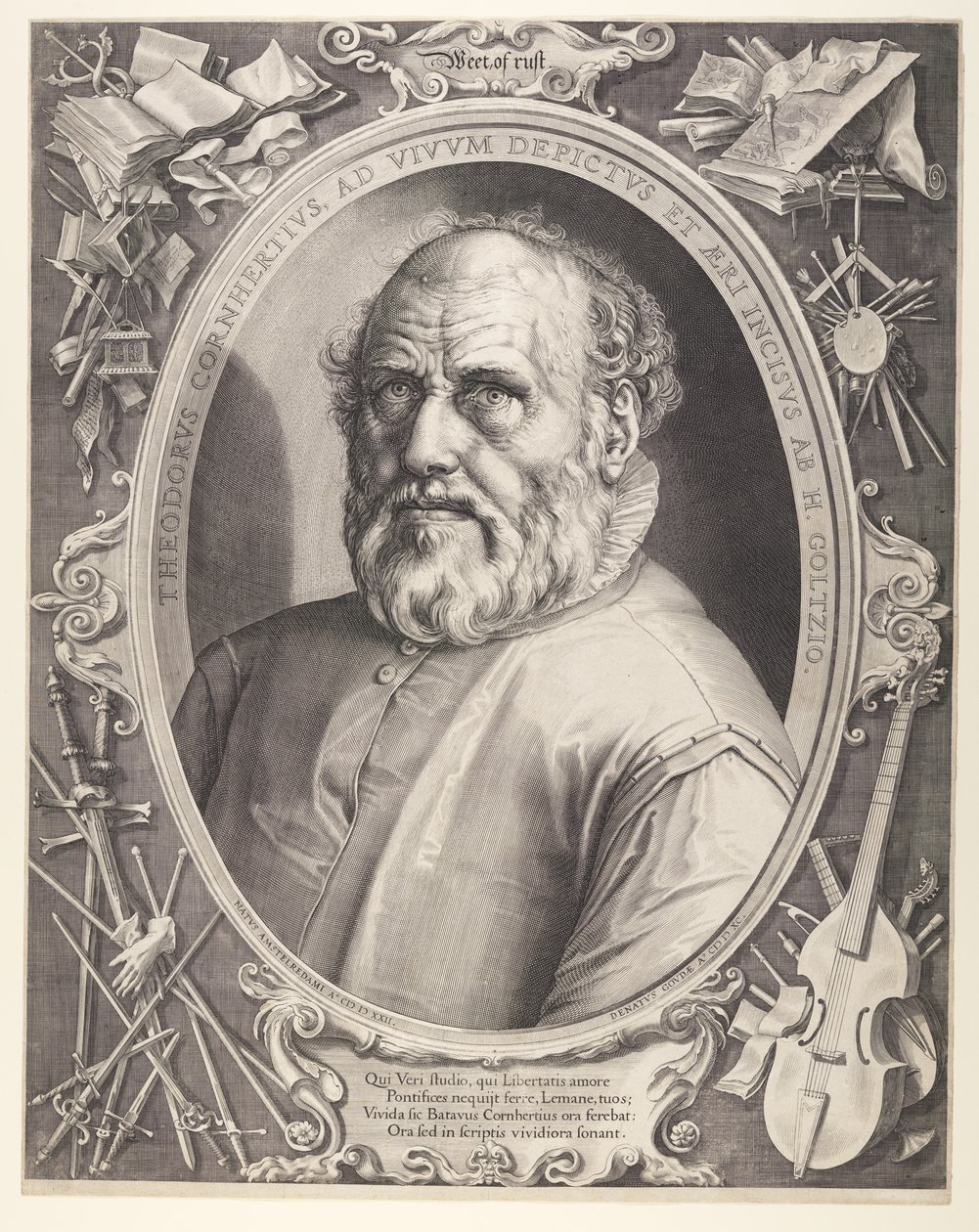 Dirck Volkertsz. Coornhert (kerettel) alkotó: Hendrick Goltzius