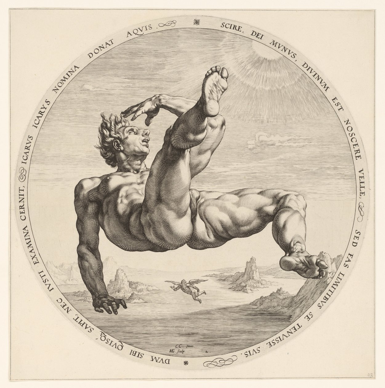 Icarus De vier vallers (sorozat címe) alkotó: Hendrick Goltzius