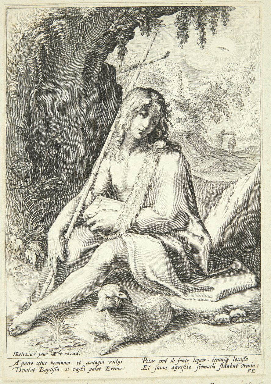 Keresztelő János a sivatagban alkotó: Hendrick Goltzius