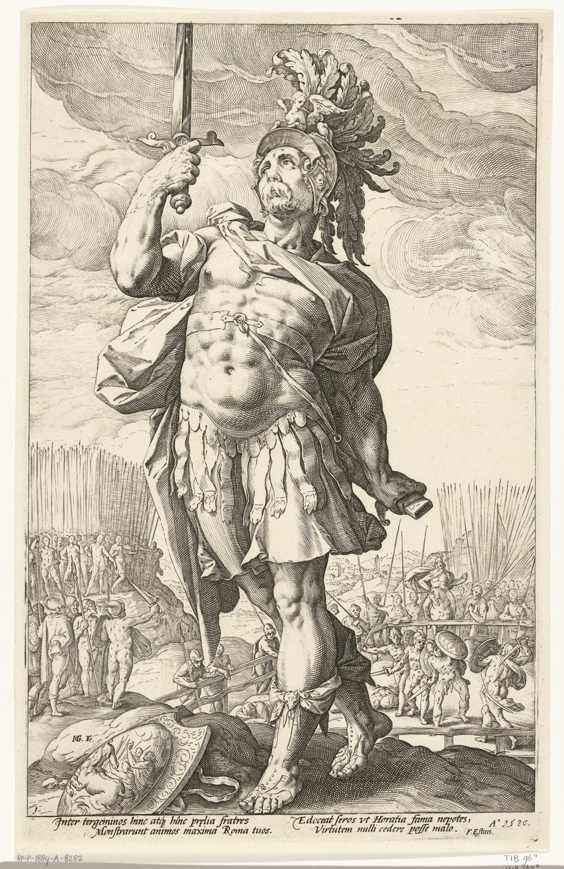 Publius Horatius De Romeinse helden (sorozat címe) alkotó: Hendrick Goltzius