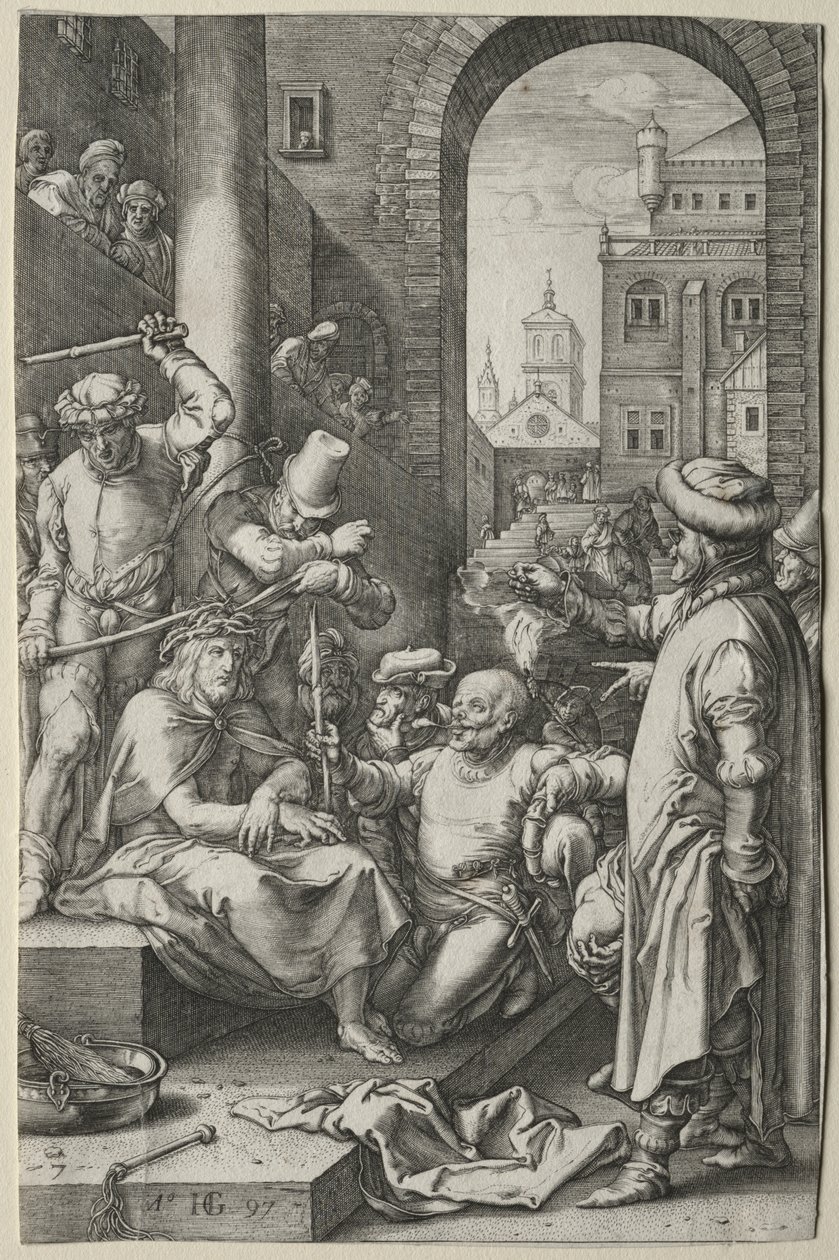A szenvedély: A tövisekkel való megkoronázás alkotó: Hendrick Goltzius
