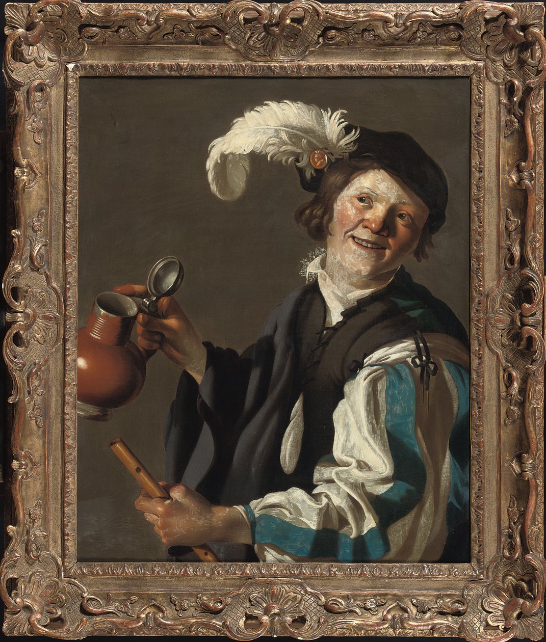 Egy fiú fuvolával és kancsóval alkotó: Hendrick Jansz Terbrugghen