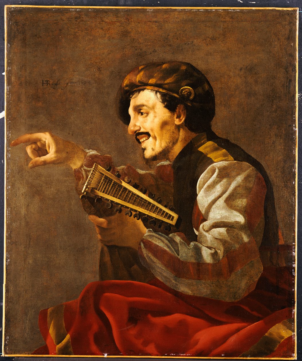 Egy ülő lutanista mutat alkotó: Hendrick ter Brugghen