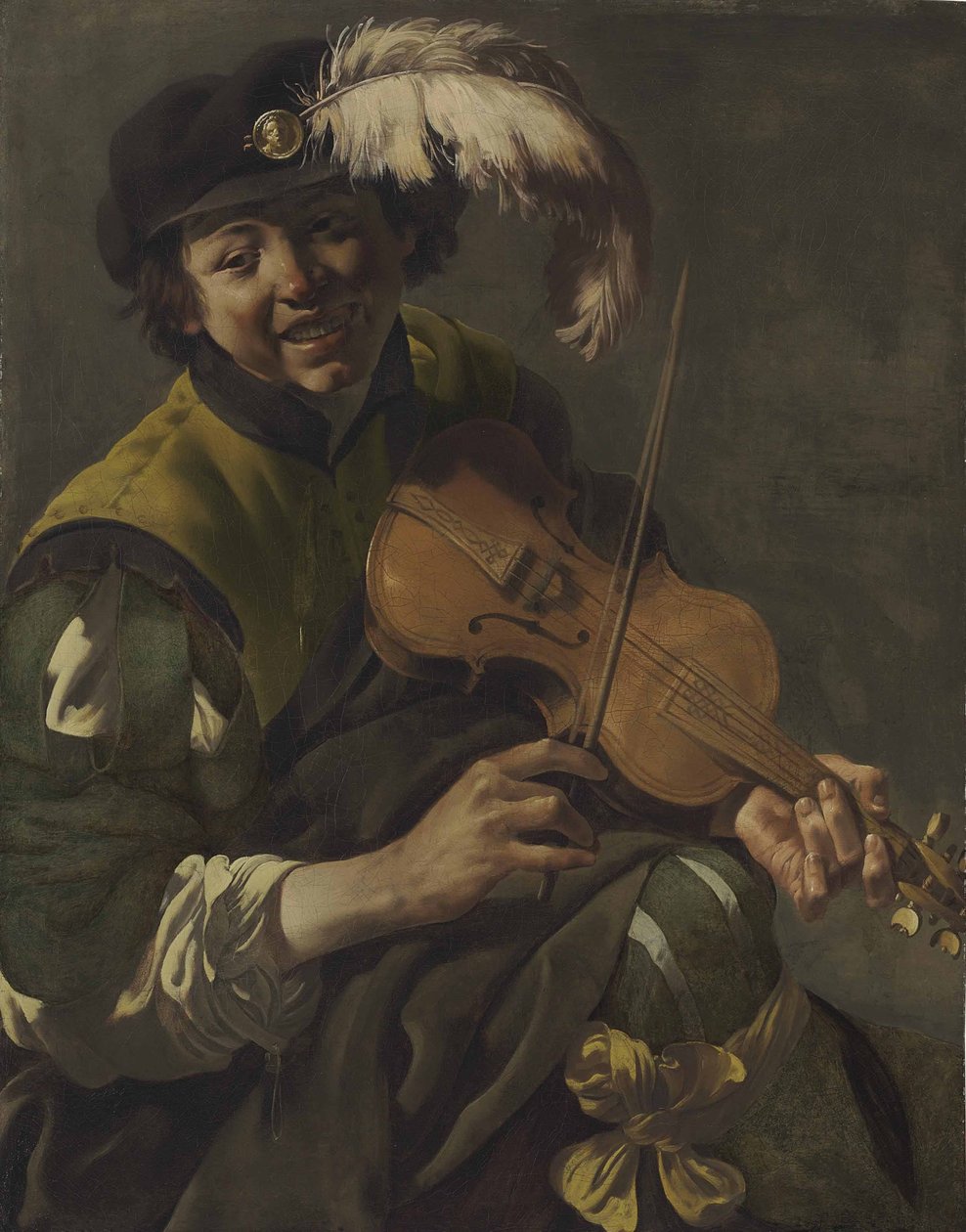 Hegedülni játszó fiatal alkotó: Hendrick ter Brugghen