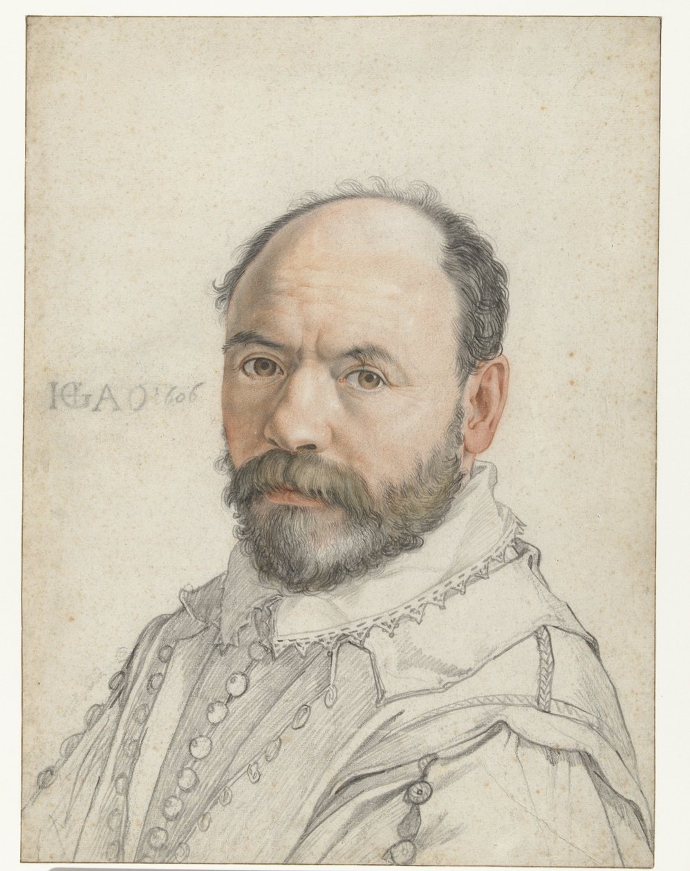 Pierre Francheville portréja (Francavilla), 1590-91 (kréta papíron) alkotó: Hendrik Goltzius