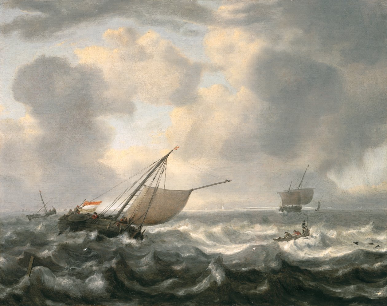 Hajók a hullámzó tengeren alkotó: Hendrik van Anthonissen