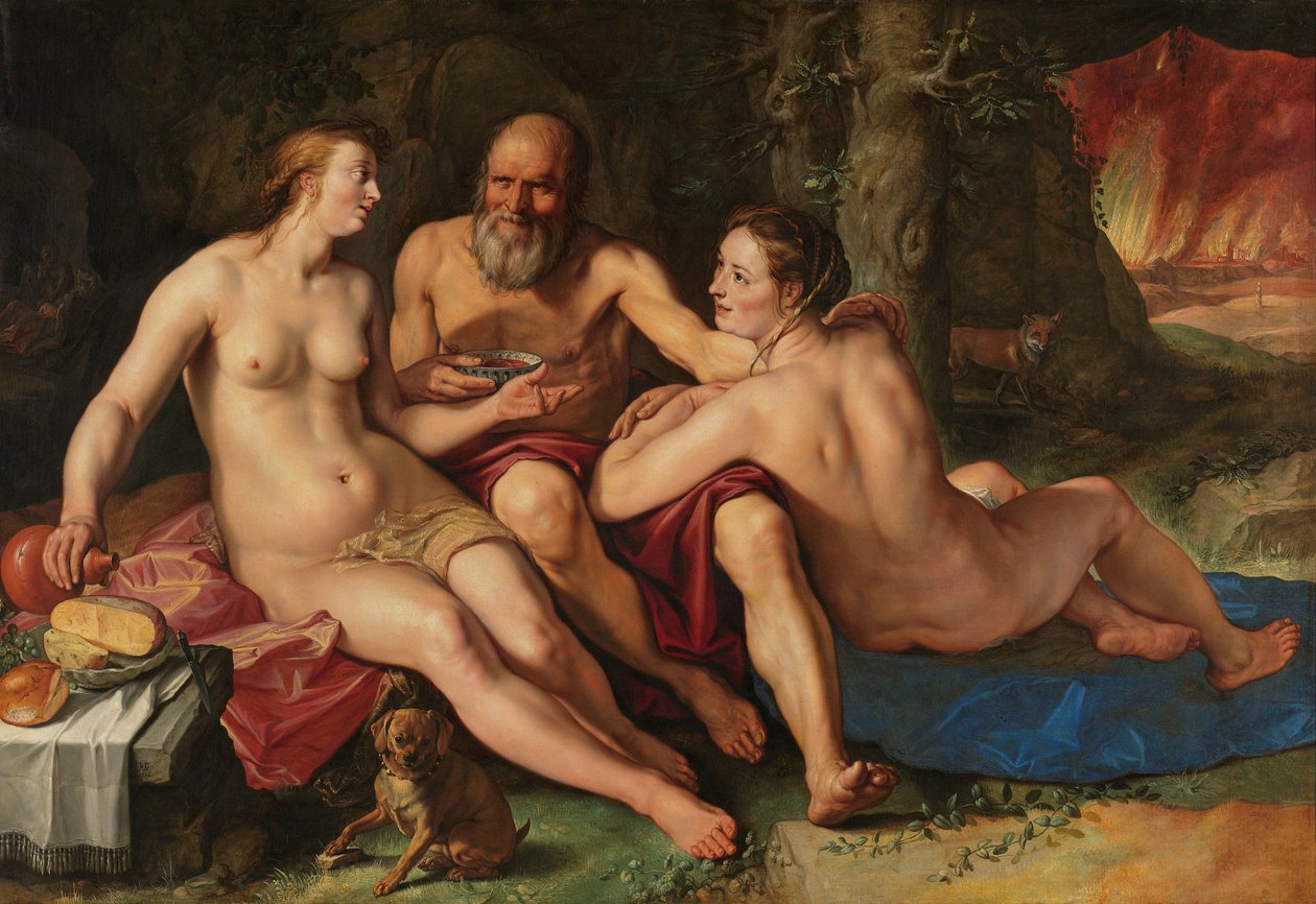 Lót és lányai, 1616 alkotó: Hendrik Goltzius