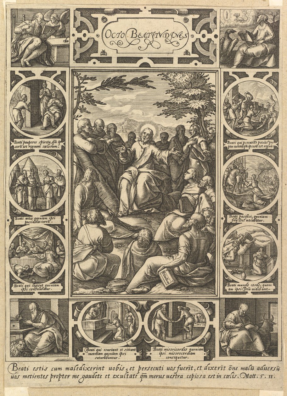 A nyolc boldogság, kb. 1578. alkotó: Hendrik Goltzius