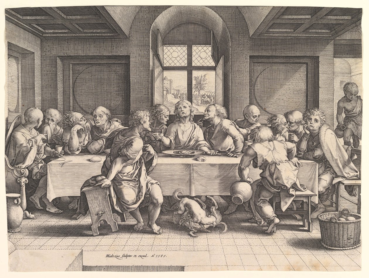 Az utolsó vacsora, 1585. alkotó: Hendrik Goltzius