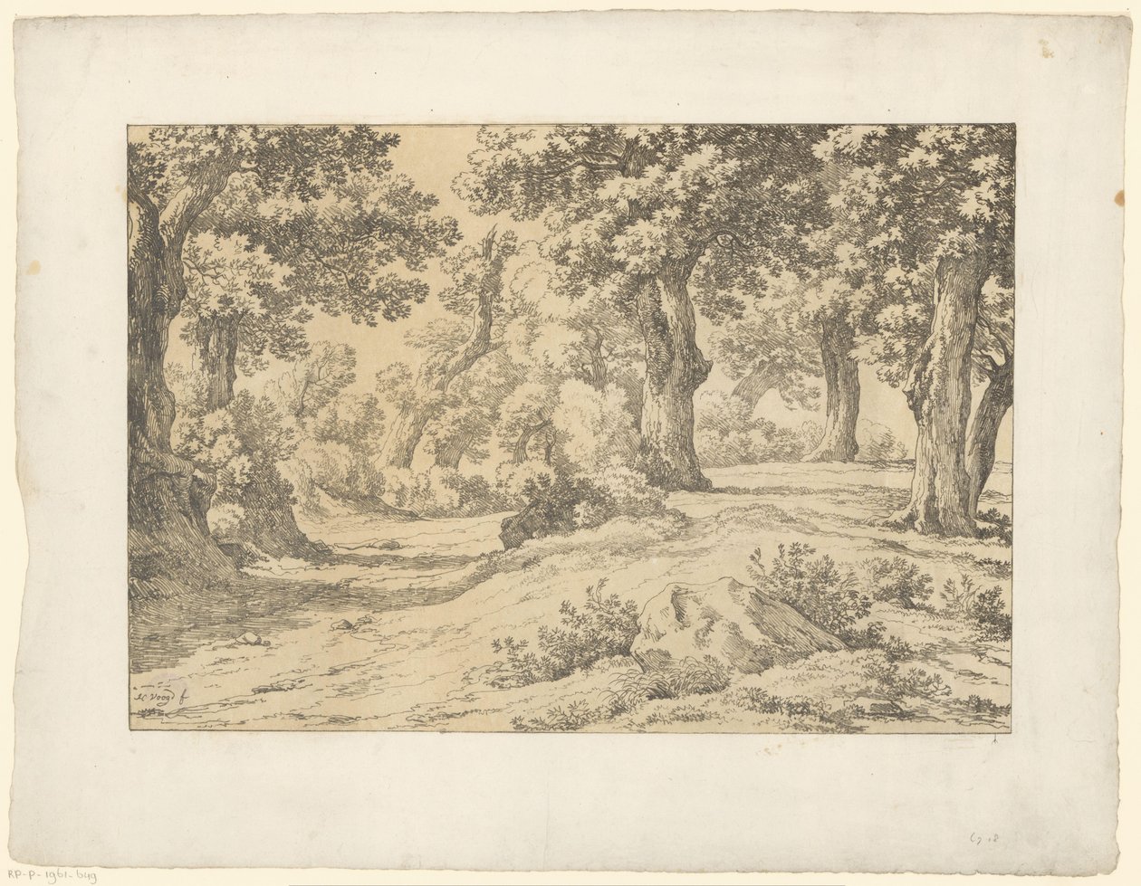 erdő kilátás Tentamina Lithographica (sorozat címe) Olasz tájak (sorozat címe) alkotó: Hendrik Voogd