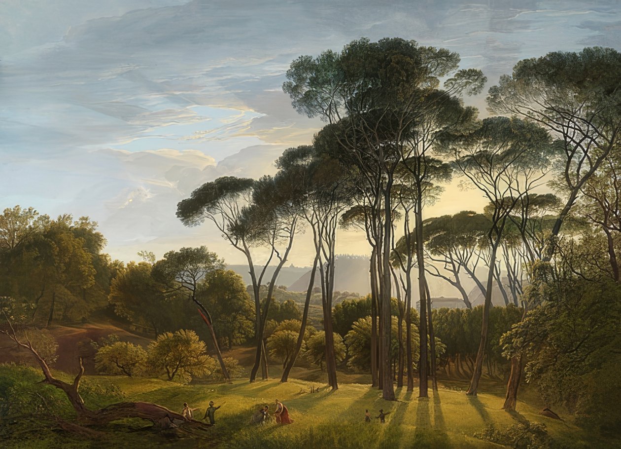 Olasz táj fenyőfákkal. 1807 alkotó: Hendrik Voogd