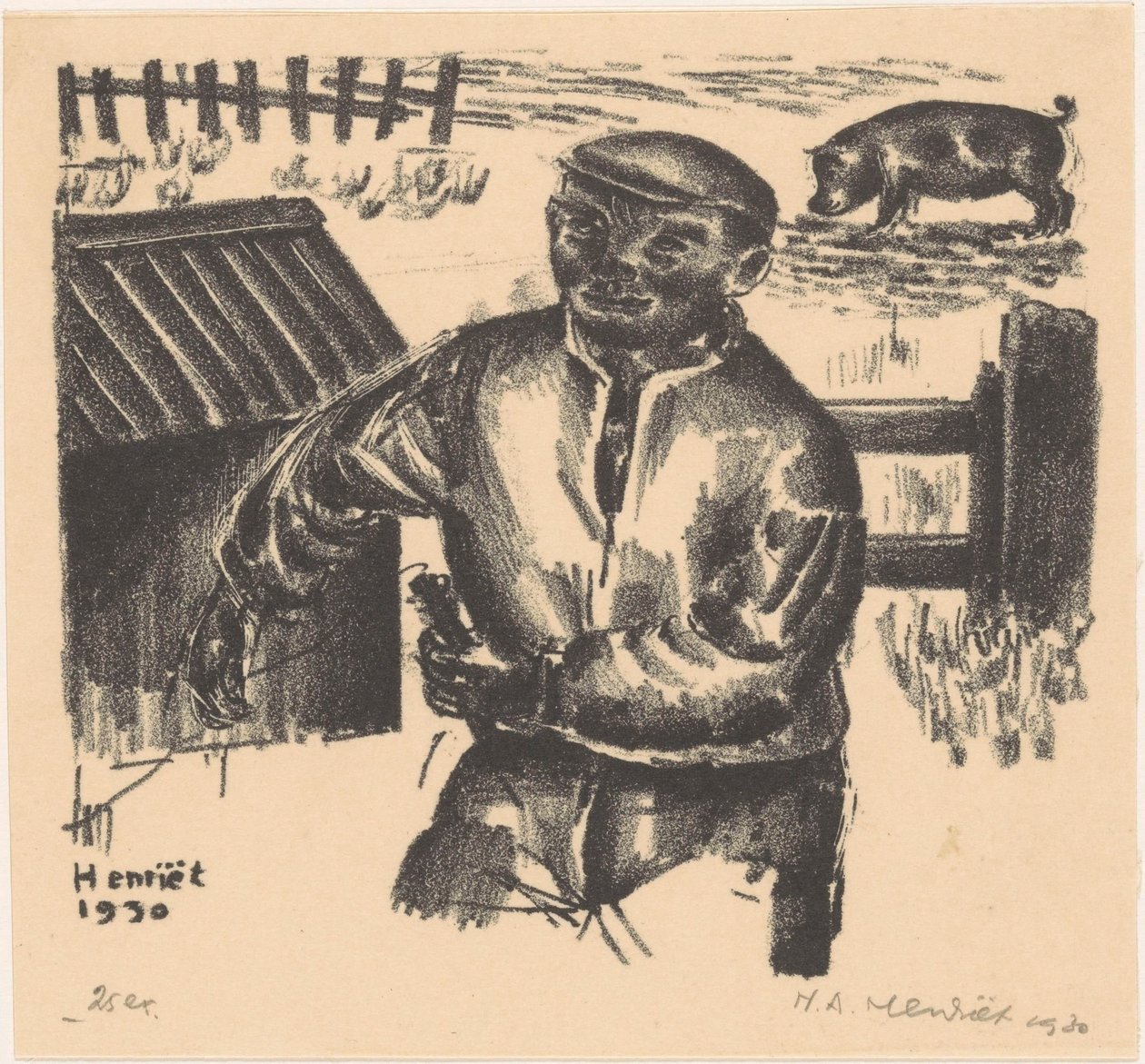 Gazda egy istállóban alkotó: Henk Henriët