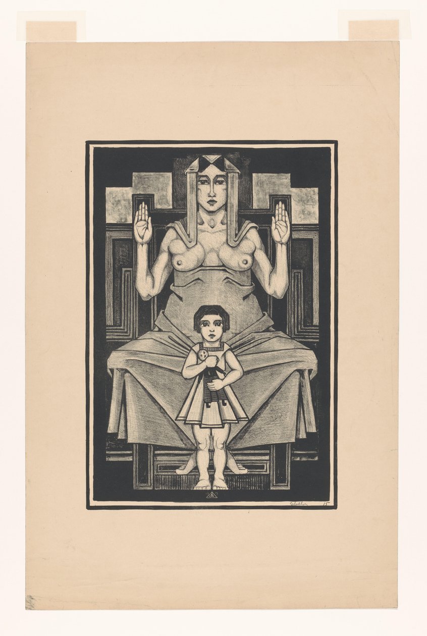Szimbolikus ábrázolás: anyaság alkotó: Henk Schilling (signed by artist)