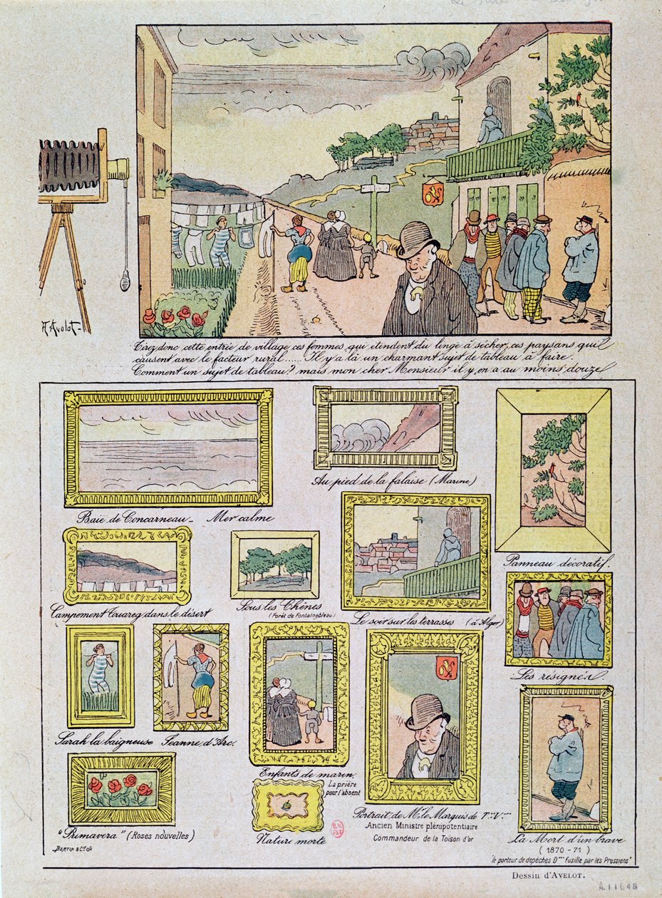 A fénykép sokféle felhasználási lehetőségének bemutatása a kompozícióban, 1910 körül alkotó: Henri Avelot